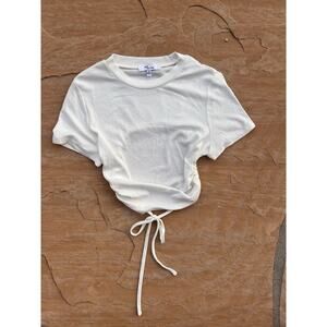 Edit By Nine Women Ivory Cropped Short Sleeve Top S